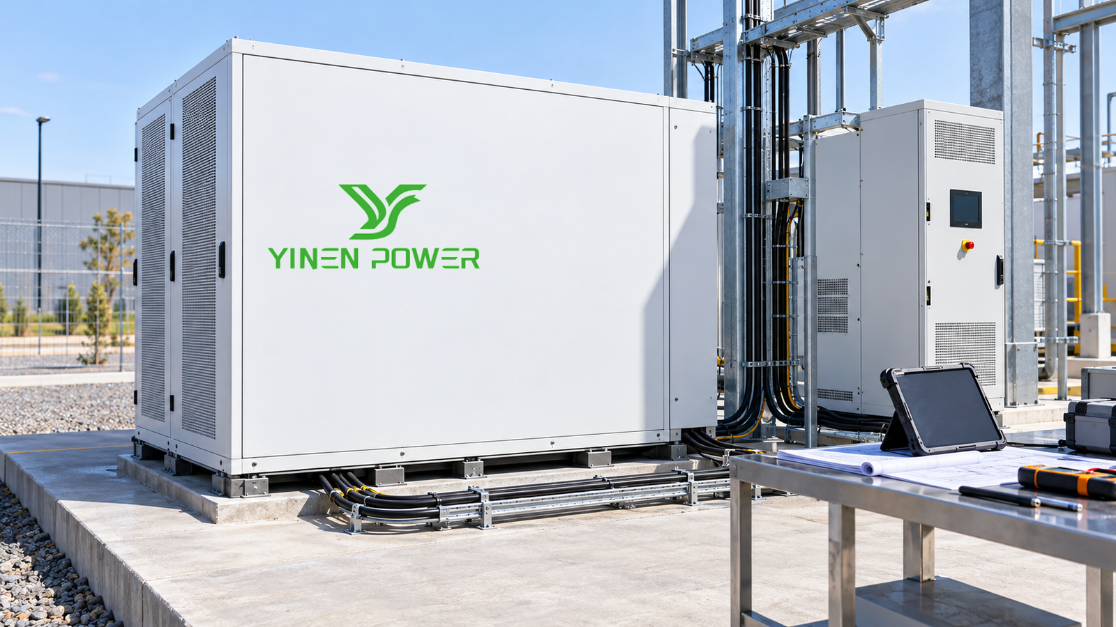 YINEN POWER BESS cabinet and power-conversion equipment during commercial energy storage integration review