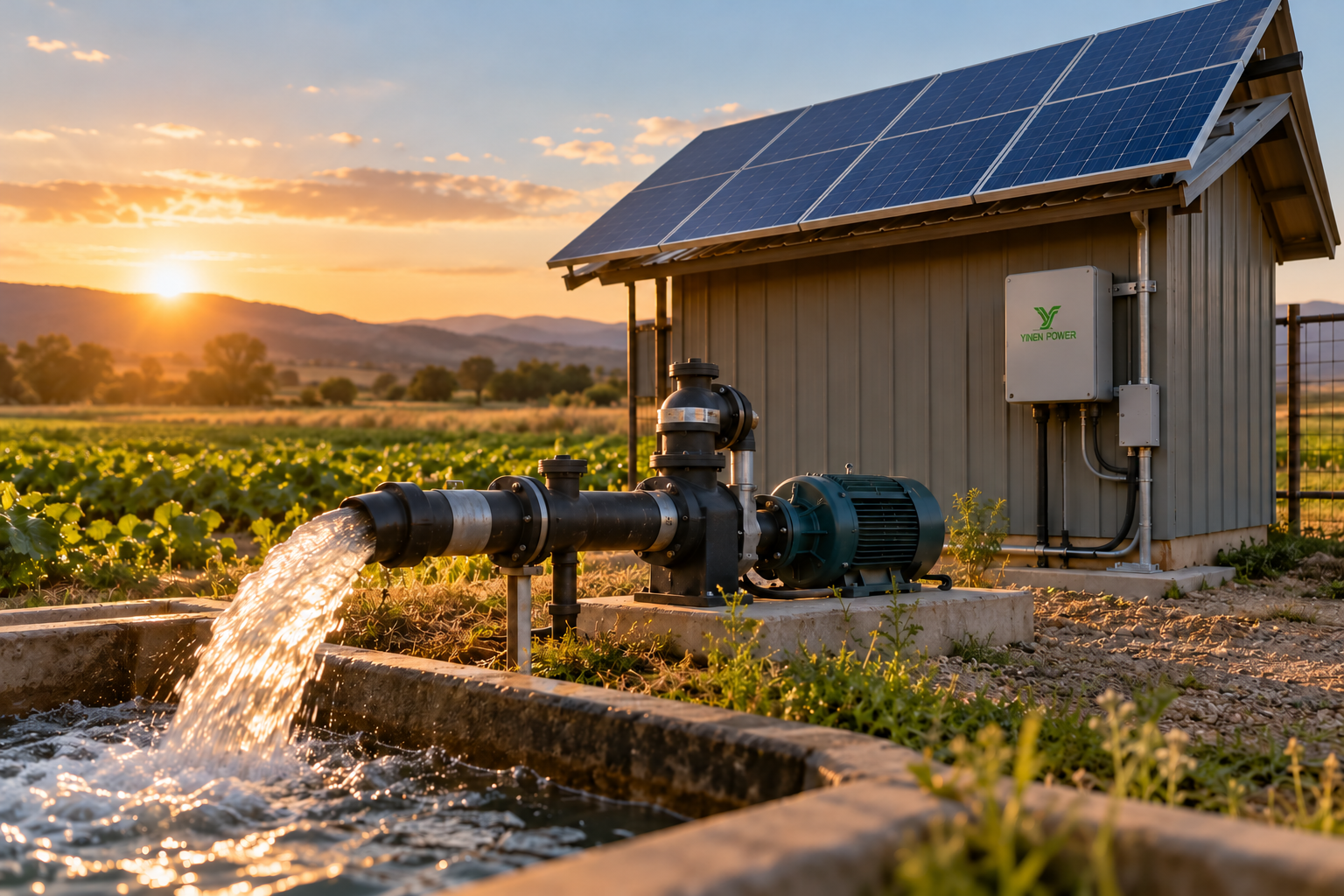 Solar-powered irrigation pump load planning with YINEN inverter