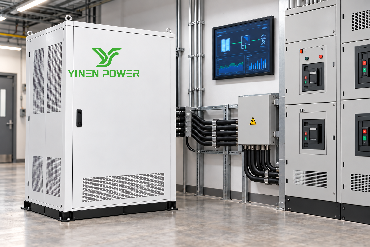 YINEN POWER commercial battery energy storage system connected to commercial electrical and EMS equipment