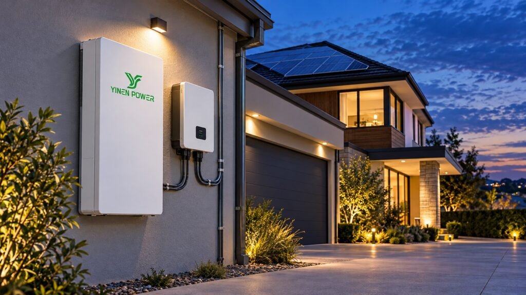 YINEN POWER home battery alternatives with rooftop solar at a modern residence