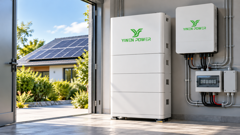 YINEN POWER rechargeable lithium battery system with hybrid inverter and solar panels